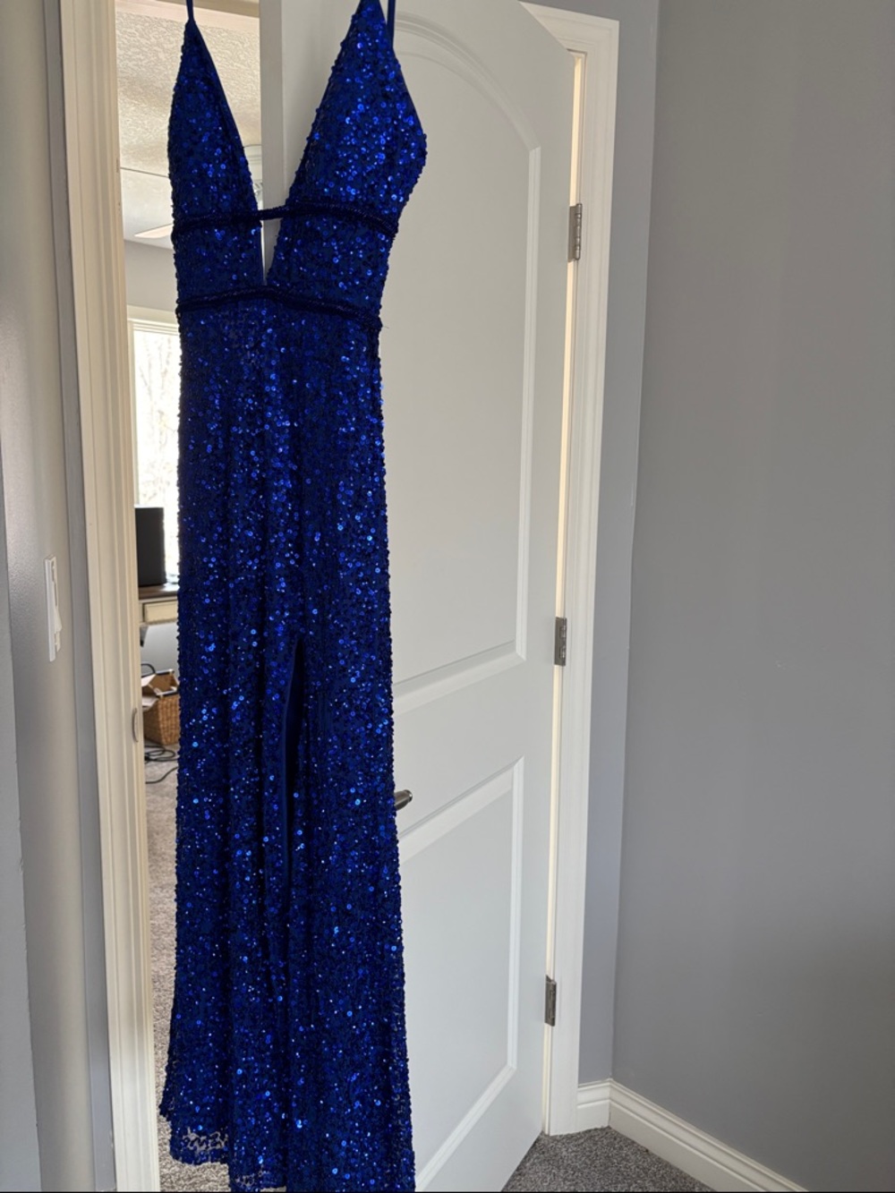 Royal Blue Sequin Evening Gown